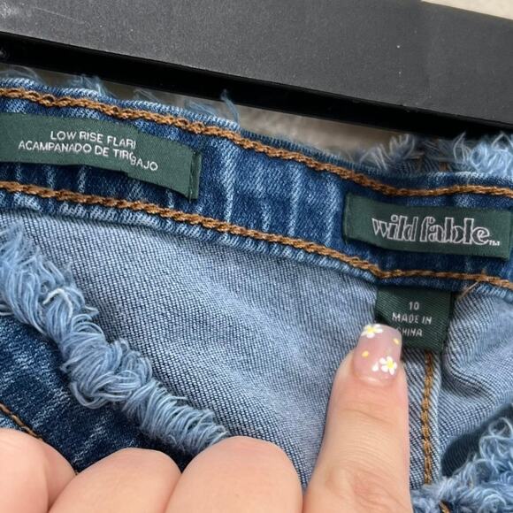 Wild Fable Low Rise Flare Denim Wide Leg Boot Kick Jeans Cowgirl Size 10 - Picture 6 of 13